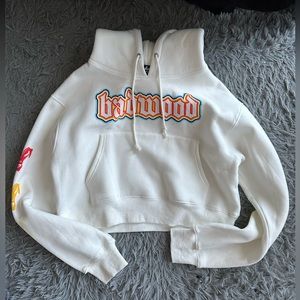 Badwood Bad Bunny crop hoodie L